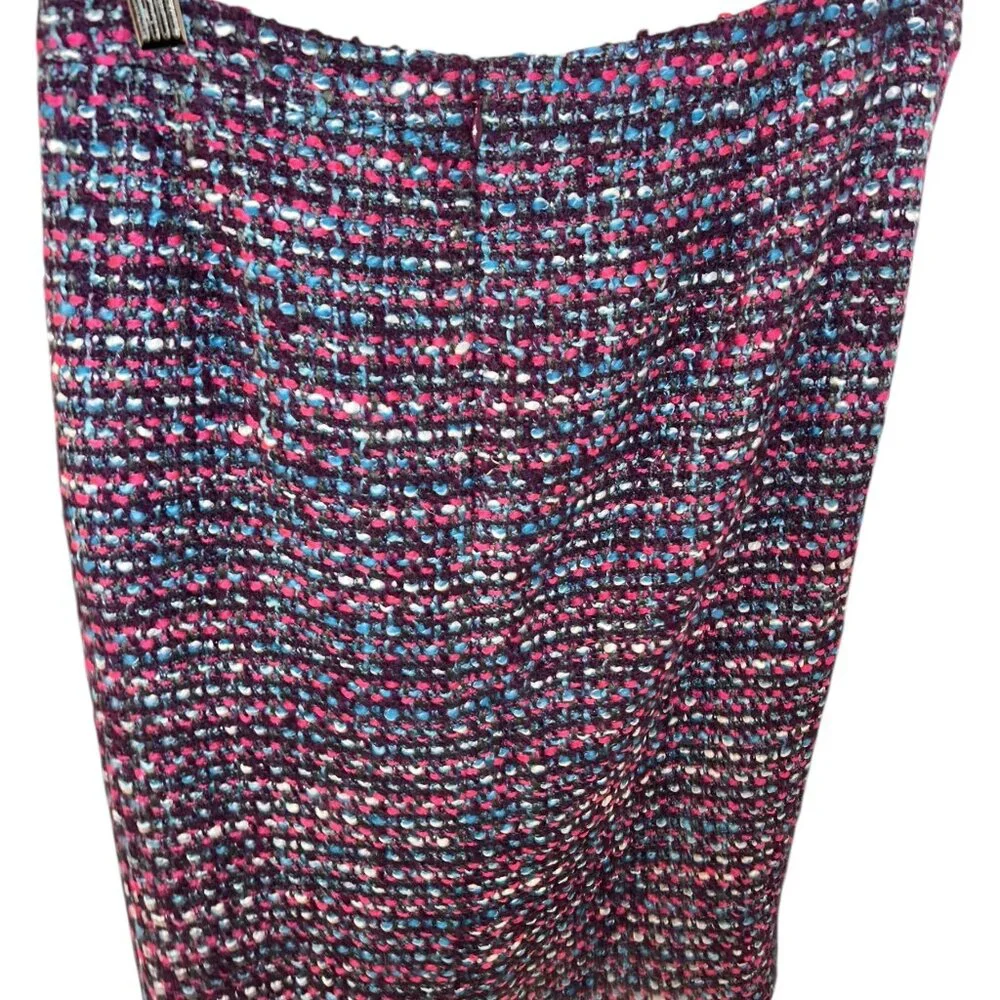 J. crew pink purple wool tweed  No 2 Pencil skirt 6